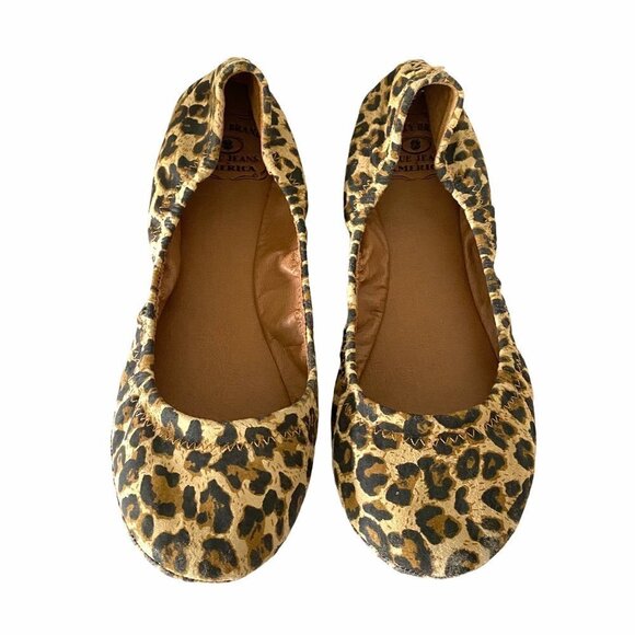 Lucky Brand Women's Emmie Tan Black Leopard Print Leather Ballet Flats Size 6.5 - Picture 7 of 11